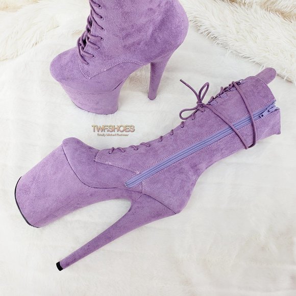 Flamingo 1050 Lilac 8" High Heel Ankle Calf Boots - Picture 9 of 16
